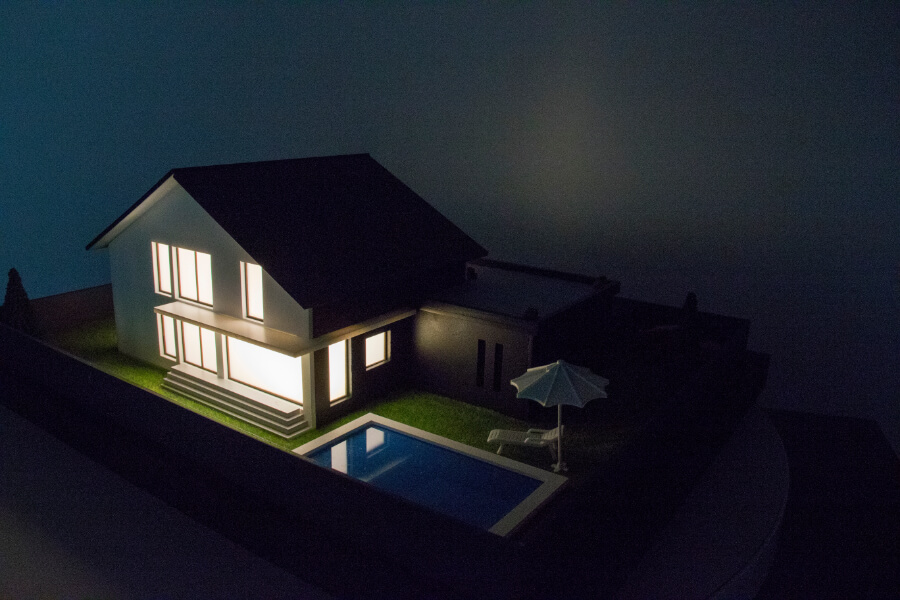 House with Swimming Pool Scale Model
