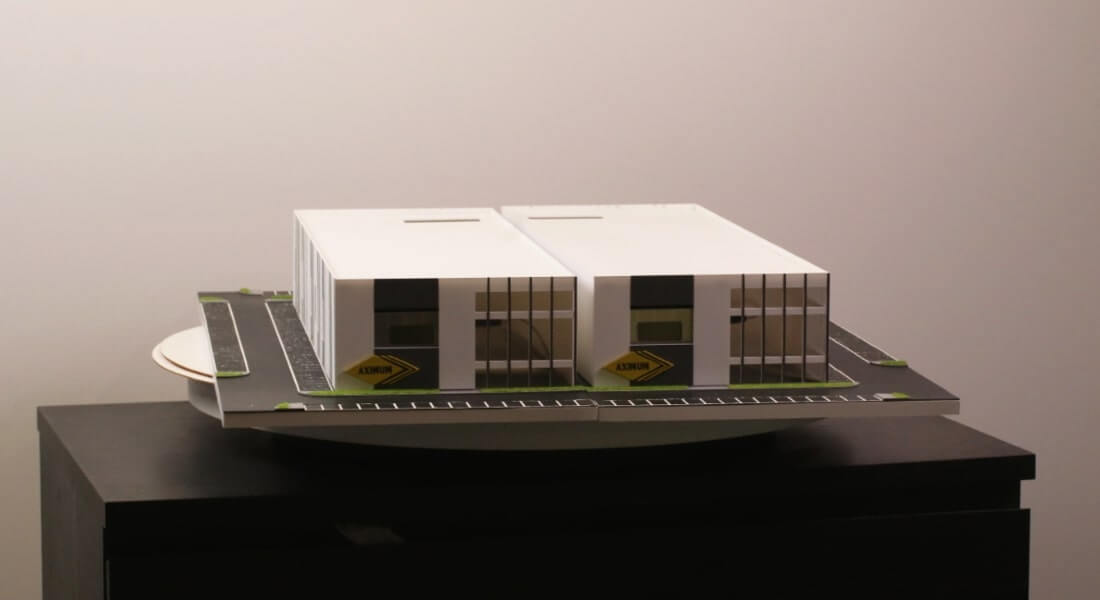 scale model of commercial complex