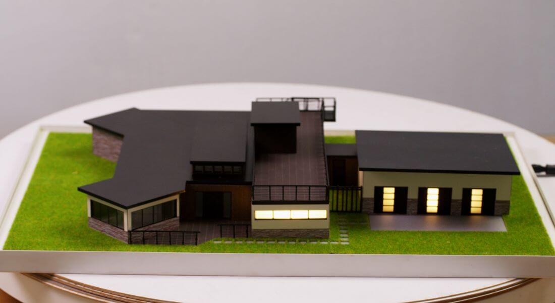 Modern villa scale model