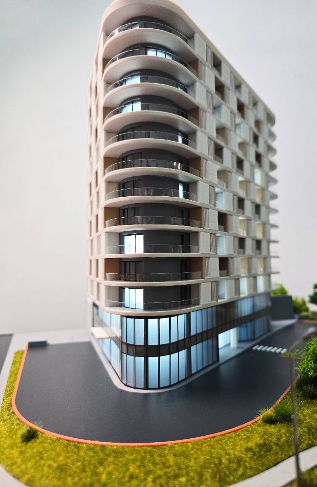 architectural scale model curved balconies