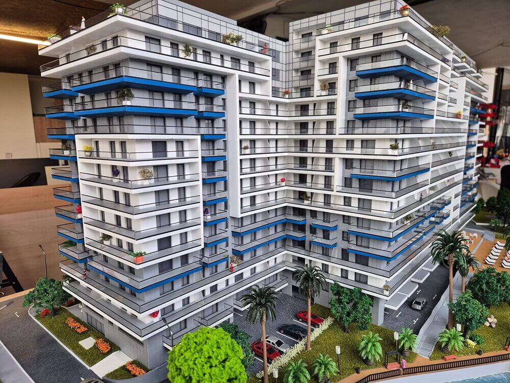 modern apartment complex architectural presentation